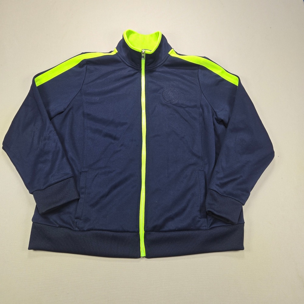 Lauren Ralph Lauren Active Track Jacket Neon Stripe Navy Blue Womens 1X